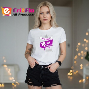 Tricou Mi Au Trebuit 18 Ani Bine Mov, din bumbac 100%, tricou alb, Dama | Barbat - Img 5