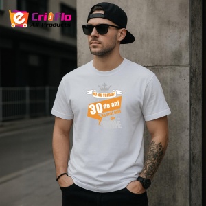 Tricou Mi Au Trebuit 30 De Ani Bine Portocaliu, din bumbac 100%, tricou alb, Dama | Barbat