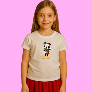 Tricou Mickey In Haina Verde Craciun, din bumbac 100% Copii | Dama | Barbat - Img 2