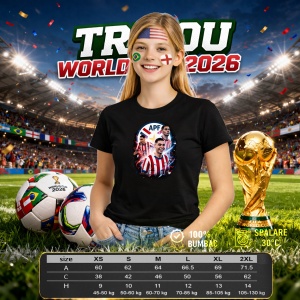 Tricou Miguel Almiron Paraguay World Cup Fifa 2026 V3, din bumbac 100%, tricou negru, Copii | Dama | Barbat - Img 8