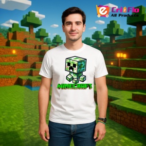 Tricou Minecraft Creeper Dragalas Tricou Alb Copii | Dama | Barbat