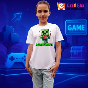 Tricou Minecraft Creeper Indragostit Tricou Alb Copii | Dama | Barbat - Img 2