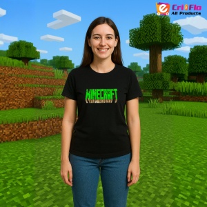 Tricou Minecraft Logo Minecraft 4 Tricou Negru Copii | Dama | Barbat - Img 3