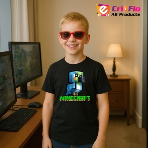 Tricou Minecraft Papagal Pixelat Tricou Negru Copii | Dama | Barbat - Img 8