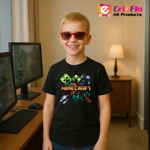 Tricou Minecraft Unelte Minecraft Tricou Negru Copii | Dama | Barbat - Img 8