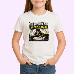 Tricou Mission Score A Goal Antrenor Fotbal V1, din bumbac 100% , tricou alb pentru Copii | Dama | Barbat - Img 2