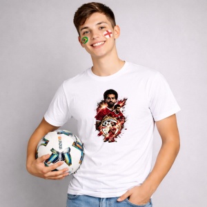 Tricou Mohamed Salah Egypt World Cup Fifa 2026 V2, din bumbac 100%, tricou alb, Copii | Dama | Barbat - Img 3