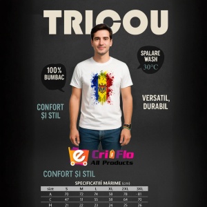 Tricou Moldova Steag Splash Art, Copii | Dama | Barbat - Img 5