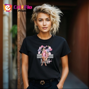 Tricou Mom Girl Illustration, din bumbac 100%, tricou negru, Dama | Barbat