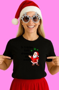Tricou Mos Craciun Drumurile Duc Acasa Alb, din bumbac 100% Copii | Dama | Barbat