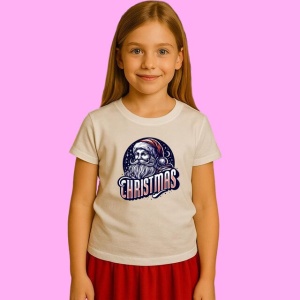 Tricou Mos Craciun Vintage Cu Text Christmas, din bumbac 100%, tricou alb, Copii | Dama | Barbat - Img 2