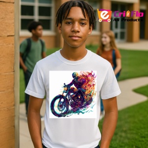 Tricou Motociclist in viteza cu efecte graffiti Copii | Dama | Barbat - Img 5
