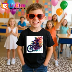 Tricou Motociclist in viteza cu efecte graffiti Copii | Dama | Barbat, culoare negru - Img 11