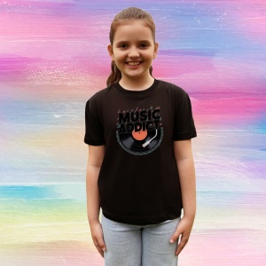 Tricou Music Addict Disc Vinil Text, Copii | Dama | Barbat, culoare negru - Img 7