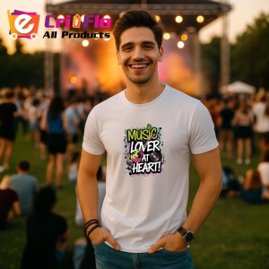 Tricou Music Lover At Heart Litere Stil Graffiti, Copii | Dama | Barbat - Img 6