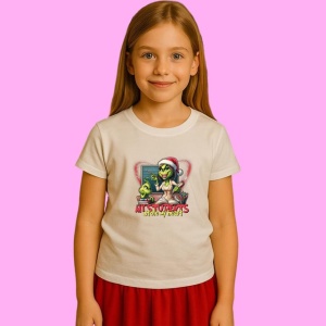 Tricou My Students Stole My Heart Christmas Grinch Teacher, din bumbac 100%, tricou alb, Copii | Dama | Barbat - Img 2