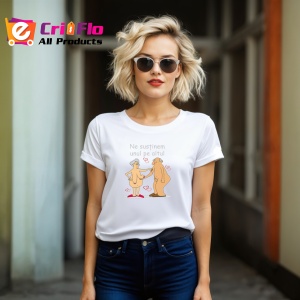 Tricou Ne Sustinem Unul Pe Altul, Model Pensionari Txt, din bumbac 100%, tricou alb, Dama | Barbat - Img 6