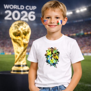 Tricou Neymar Brazil World Cup Fifa 2026 V2, din bumbac 100%, tricou alb, Copii | Dama | Barbat - Img 5