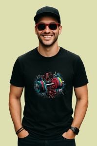 Tricou No Days Off Discuri Greutati, Copii | Dama | Barbat, culoare negru - Img 2
