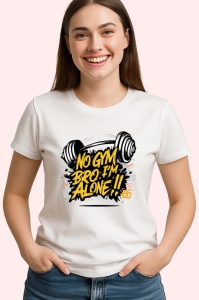 Tricou No Gym Bro Im Alone Haltere, Copii | Dama | Barbat - Img 4