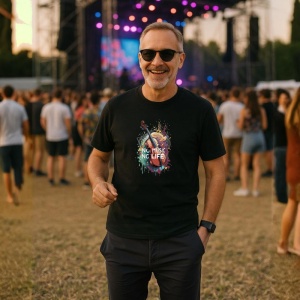 Tricou No Music No Life Violoncel Art, Copii | Dama | Barbat, culoare negru - Img 4