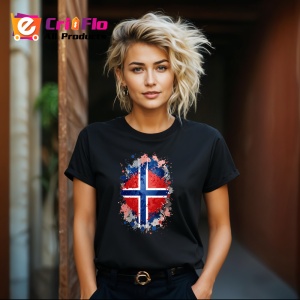 Tricou Norway Steag Splash Art, Copii | Dama | Barbat, culoare negru - Img 12