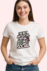 Tricou Not Antisocial Selectively Social Craniu, Copii | Dama | Barbat