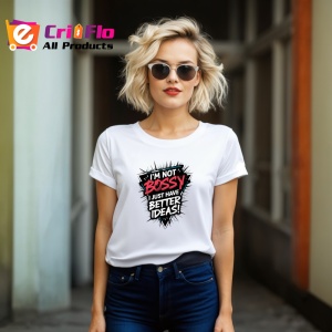 Tricou Not Bossy Better Ideas Text Alb Negru, Copii | Dama | Barbat - Img 12