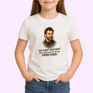 Tricou Nu sunt destept dart cand ma uit in jur prind curaj, Copii | Dama | Barbat - Img 3