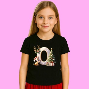 Tricou O Litere Craciun Cu Ren, Brad, Luminite Si Cadouri, din bumbac 100% Copii | Dama | Barbat - Img 2