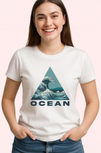 Tricou Ocean Val Poligon Triunghi, Copii | Dama | Barbat - Img 3