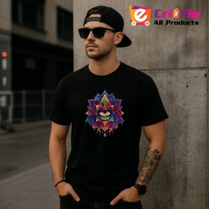 Tricou Ochi mandala amestec eclipsa contrastanta, Copii | Dama | Barbat , tricou negru - Img 11
