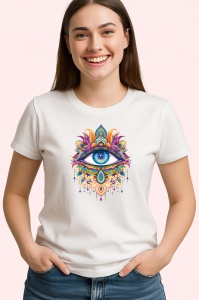 Tricou ochi mandala detalii linii si picaturi, Copii | Dama | Barbat - Img 4