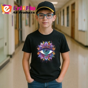 Tricou Ochi mandala lotus visator, Copii | Dama | Barbat , tricou negru - Img 6