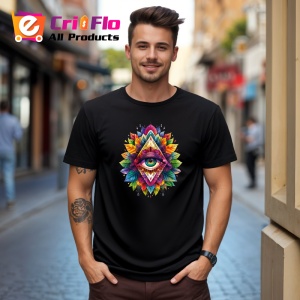 Tricou Ochi mandala poarta cosmica triunghi, Copii | Dama | Barbat , tricou negru - Img 10