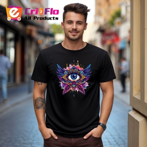 Tricou Ochi mandala simetrie aripi ton intunecat, Copii | Dama | Barbat , tricou negru - Img 10