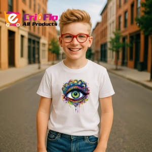 Tricou ochi mandala stropi acuarela neon, Copii | Dama | Barbat - Img 8