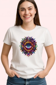 Tricou ochi mandala violet albastru vibrant, Copii | Dama | Barbat - Img 3