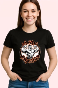 Tricou Old School Bodybuilder Ilustratie Muschi, Copii | Dama | Barbat, culoare negru - Img 3
