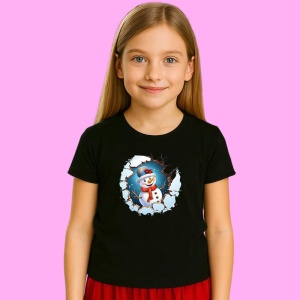 Tricou Om De Zapada Cu Palarie Gri Si Fundal Albastru Craciun, din bumbac 100% Copii | Dama | Barbat - Img 2