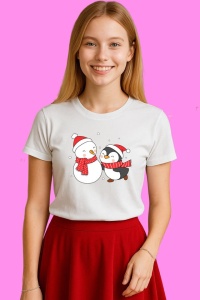 Tricou Om De Zapada Cu Palarie Verde Si Semn Merry Christmas, din bumbac 100%, tricou alb, Copii | Dama | Barbat - Img 4