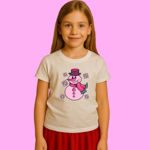 Tricou Om De Zapada Roz Cu Caciula Si Fular, din bumbac 100%, tricou alb, Copii | Dama | Barbat