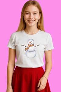 Tricou Om De Zapada Simplu Cu Fular Rosu, din bumbac 100%, tricou alb, Copii | Dama | Barbat - Img 4