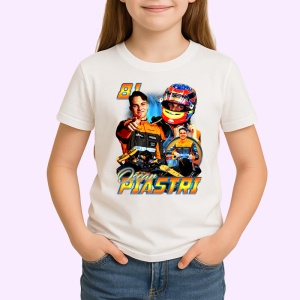 Tricou Oscar Piastri Colaj Costum Portocaliu Mclaren Formula 1, Copii | Dama | Barbat