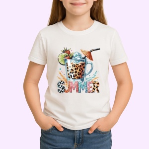 Tricou Pahar cu leopard print text summer bautura tropicala cu gheata Copii | Dama | Barbat Barbat - Img 4