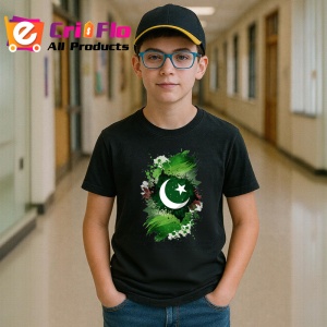 Tricou Pakistan Steag Splash Art, Copii | Dama | Barbat, culoare negru - Img 9
