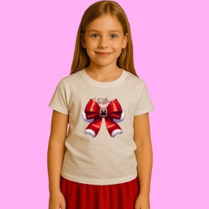 Tricou Panglica Cu Clopote Si Text Christmas, din bumbac 100%, tricou alb, Copii | Dama | Barbat - Img 2