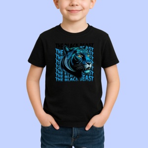 Tricou Panther The Black Beast Cap Pantera Albastru, din bumbac 100%, tricou negru Copii | Dama | Barbat