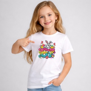 Tricou Paste 67 Easter Iepuras Oua Colorate Drip Funny, din bumbac 100%, tricou alb, Copii | Dama | Barbat
