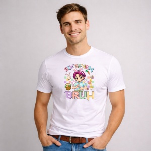 Tricou Paste 67 Kpop Chibi Bruh Easter Pastel Cute, din bumbac 100%, tricou alb, Copii | Dama | Barbat